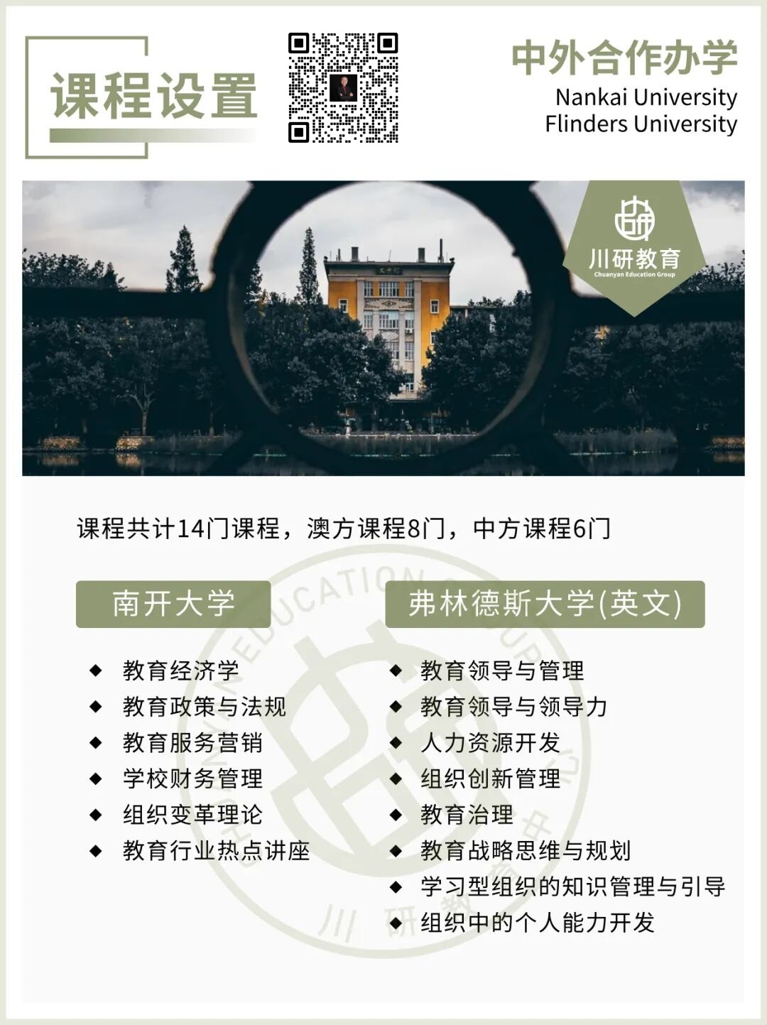 南开大学与澳大利亚弗林德斯大学合办的教育领导与管理硕士
